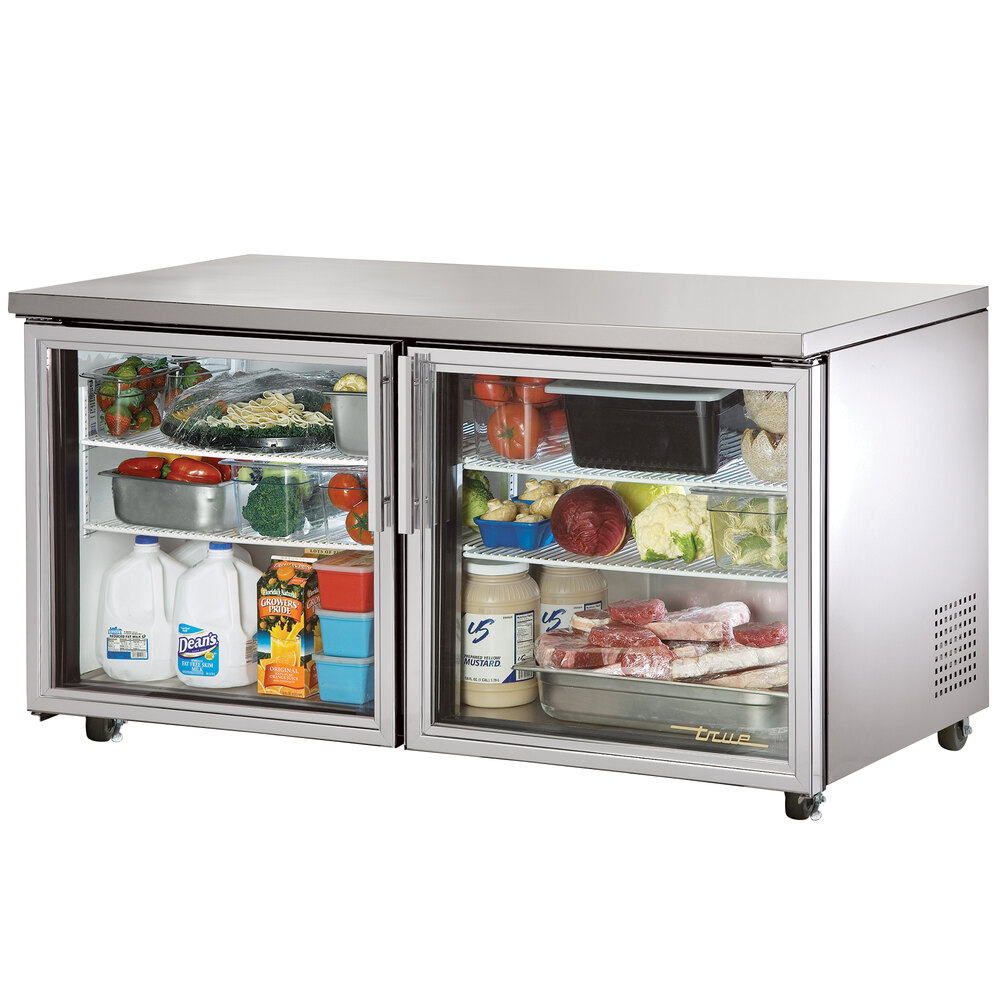 True TUC60GADA 60" ADA Height Undercounter Refrigerator with Glass Doors