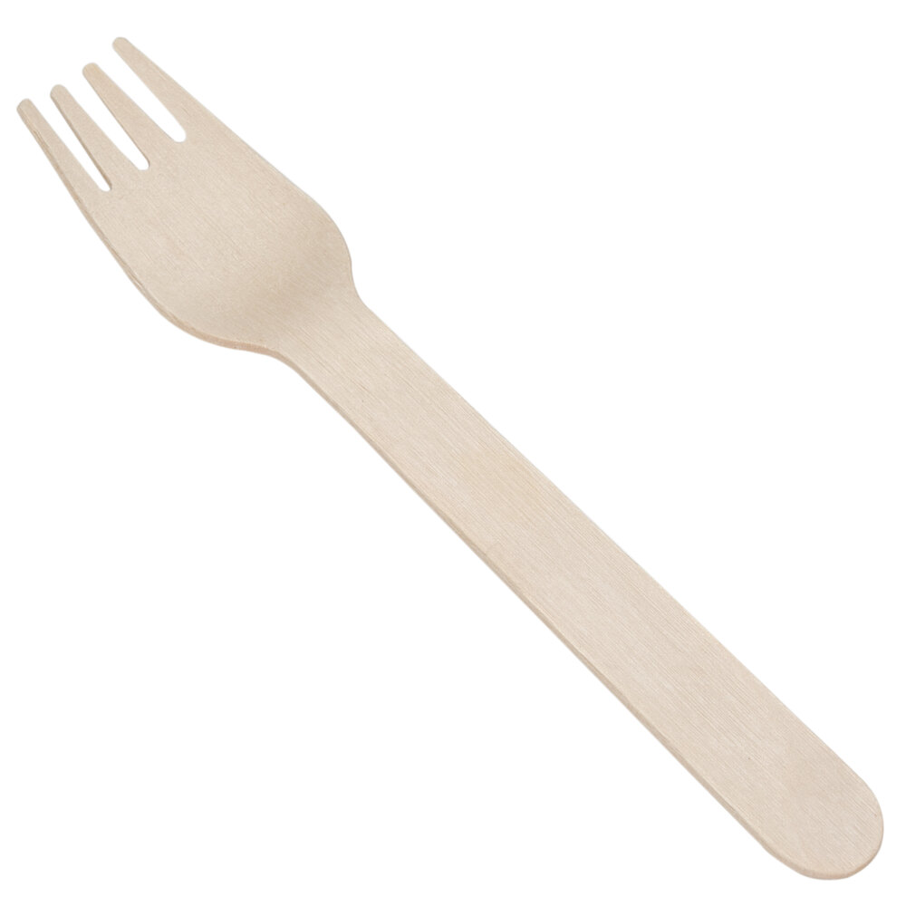 Ecogecko Heavy Weight Disposable Wooden Fork 100/Pack