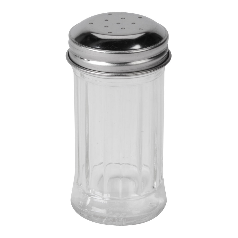 Tablecraft 657 2 oz. Fluted Glass Salt and Pepper Shakers with