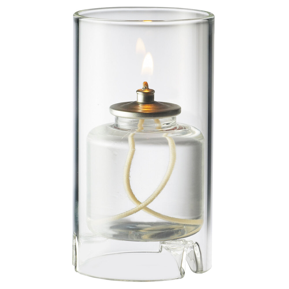 Sterno Products 80120 Nikola 4 1/2" Clear Round Glass Liquid Candle Holder