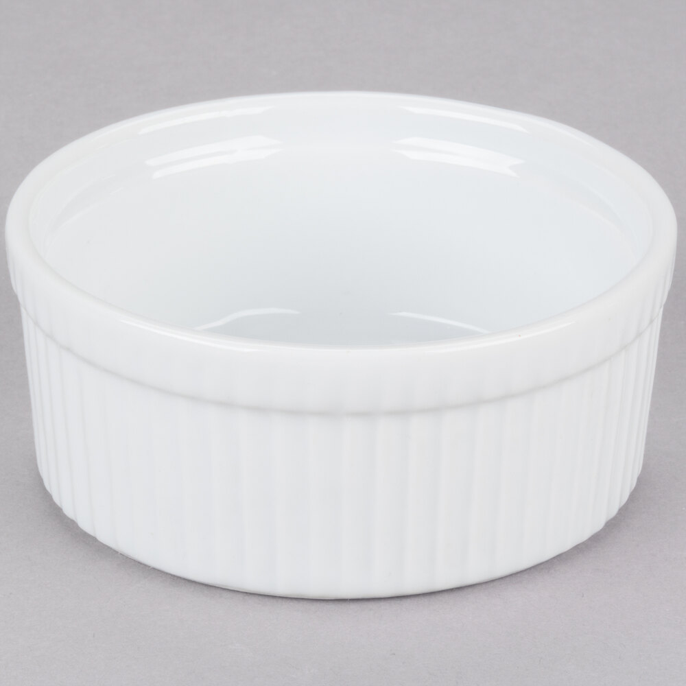 CAC SFB16 16 oz. White China Fluted Souffle Bowl 36/Case