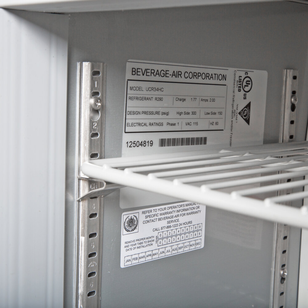 BeverageAir UCR34Y 34" Shallow Depth Low Profile Undercounter Refrigerator