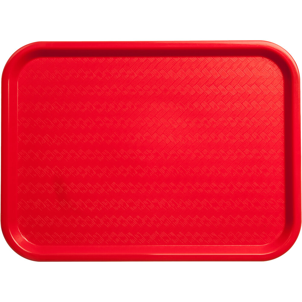 Carlisle CT121605 Cafe 12" x 16" Red Standard Plastic Fast Food Tray