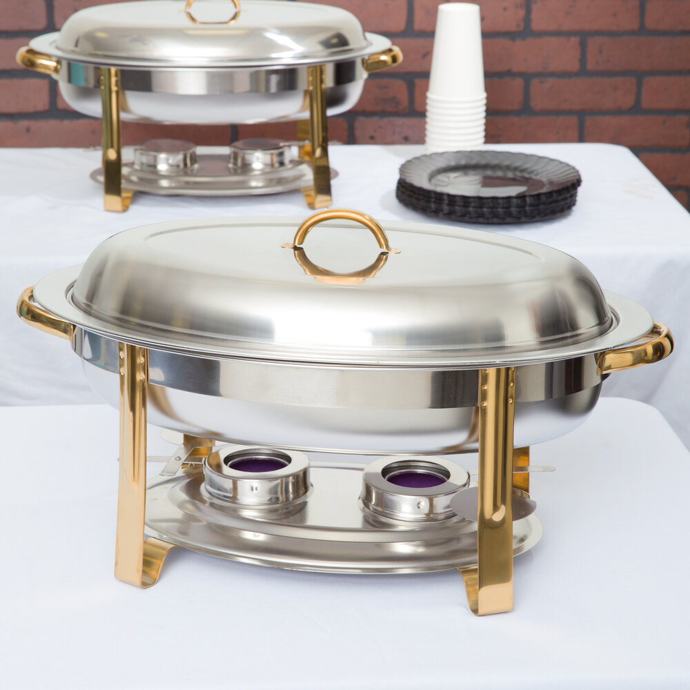 6 Quart Chafing Dish 6 Qt. Chafing Dish with Gold Accent