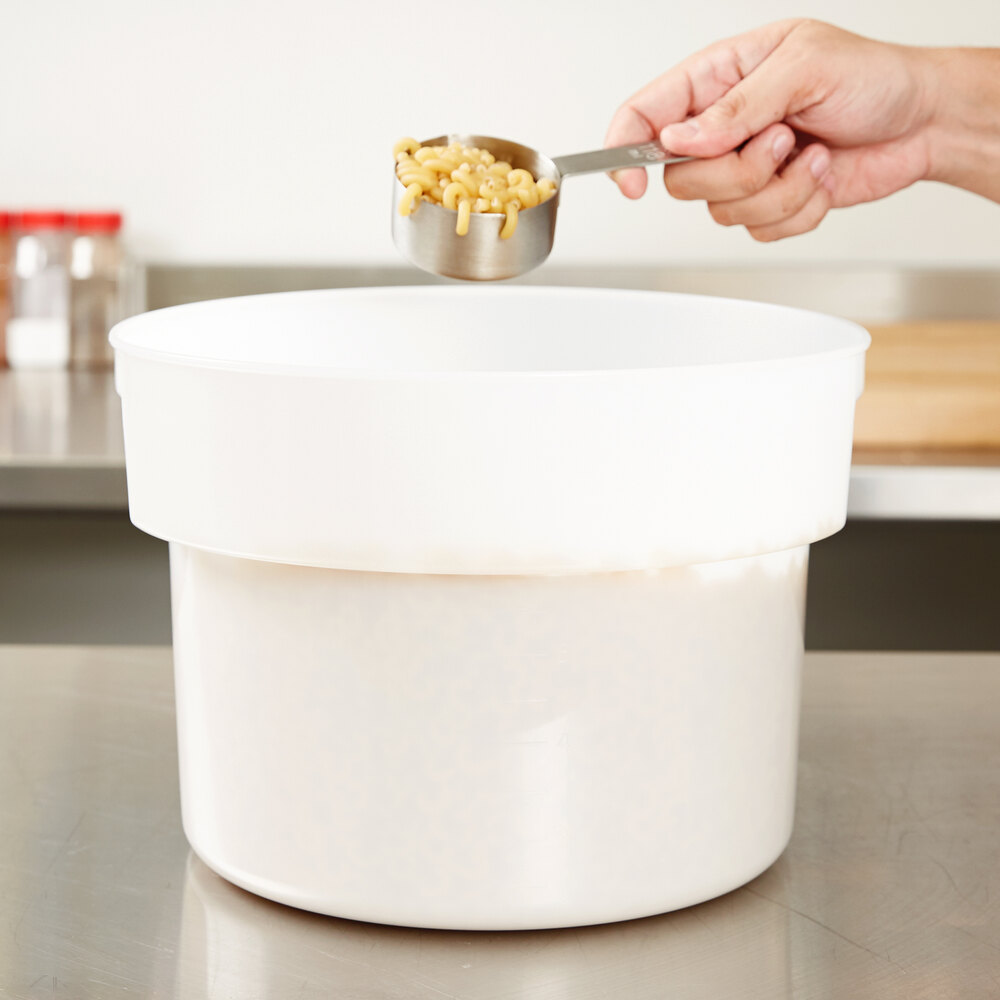 Carlisle 120002 12 Qt. White Round Food Storage Container