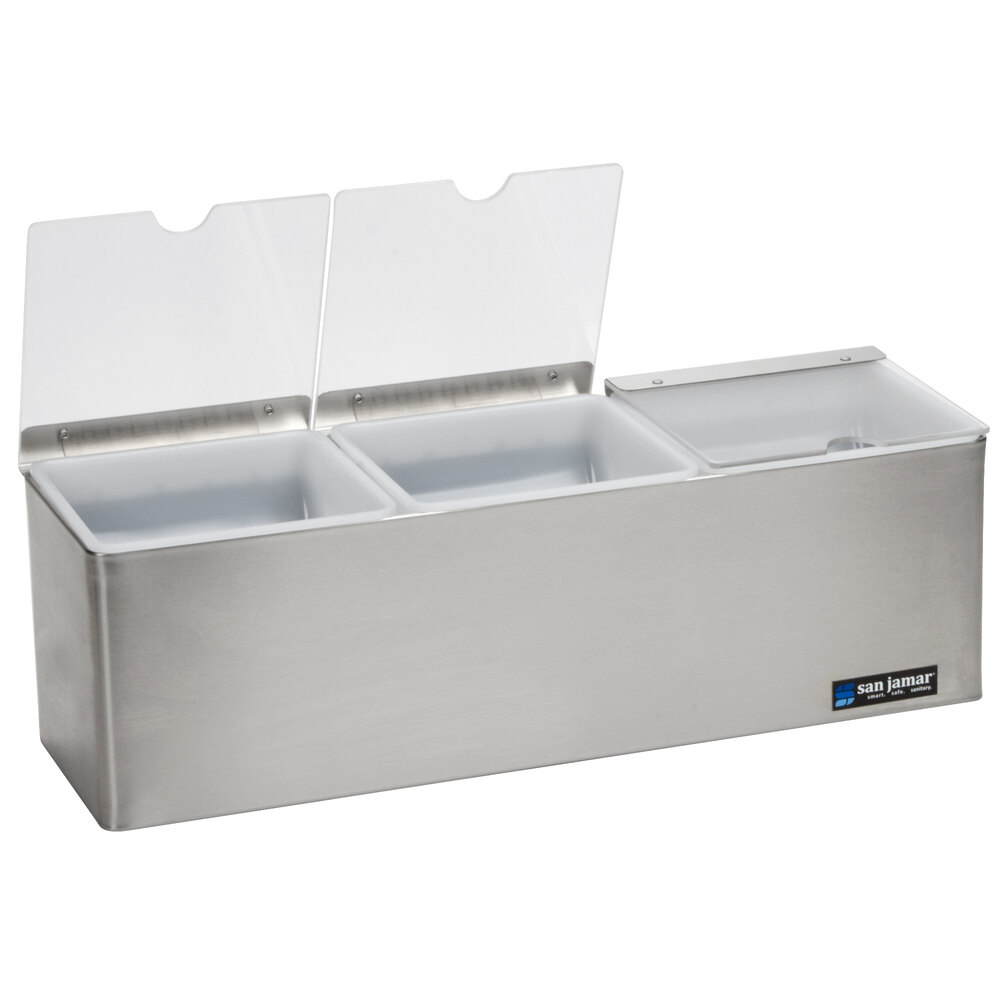 San Jamar B6183INL EZ Chill Condiment Center with 3 Trays