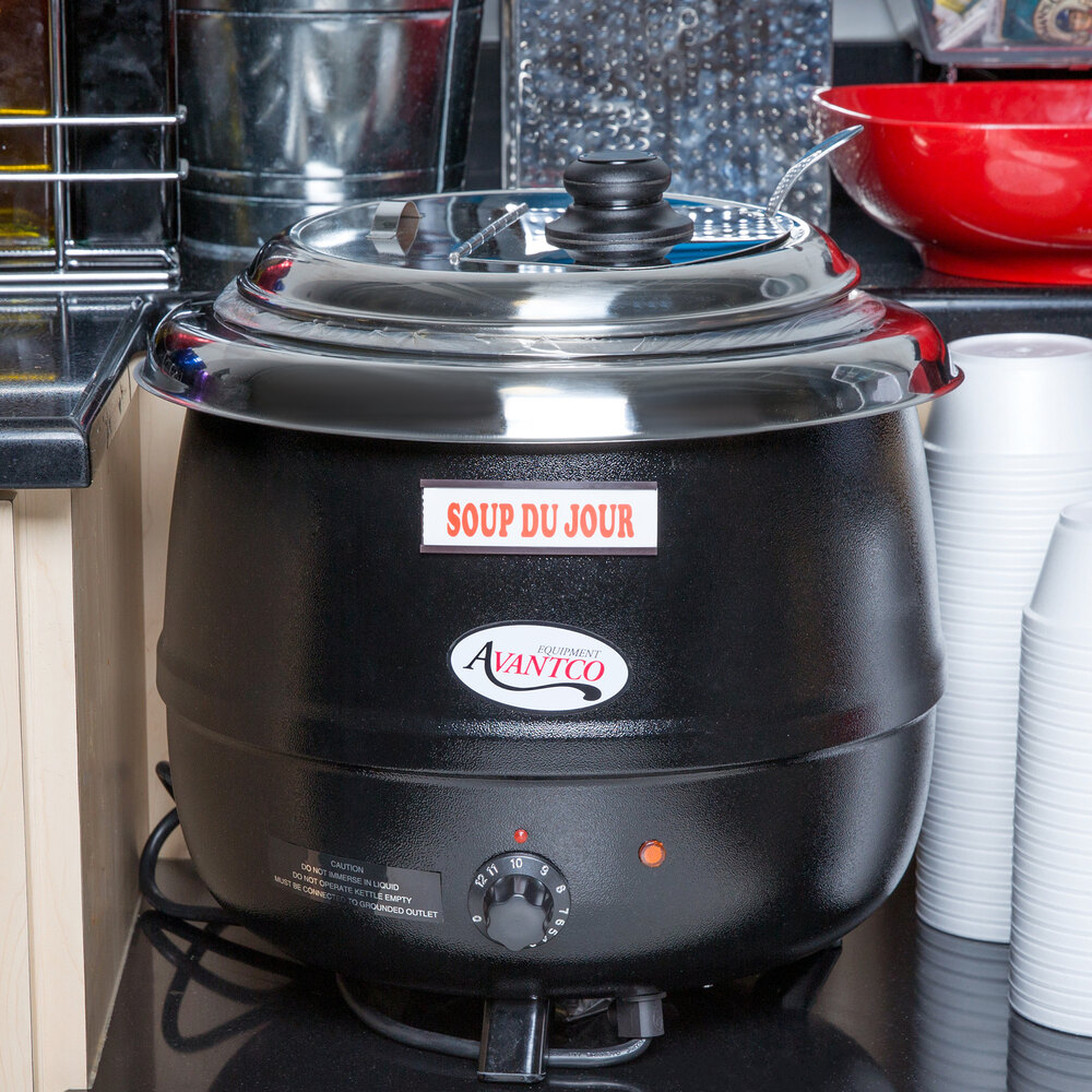 Avantco S600 14 Qt. Black Soup Kettle Warmer 110V, 600W
