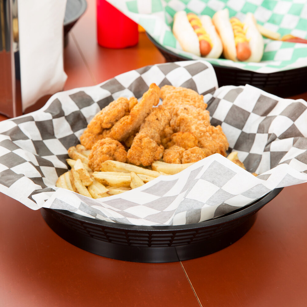 Tablecraft 157512BK 12" Black Plastic Diner Platter / Fast Food Basket