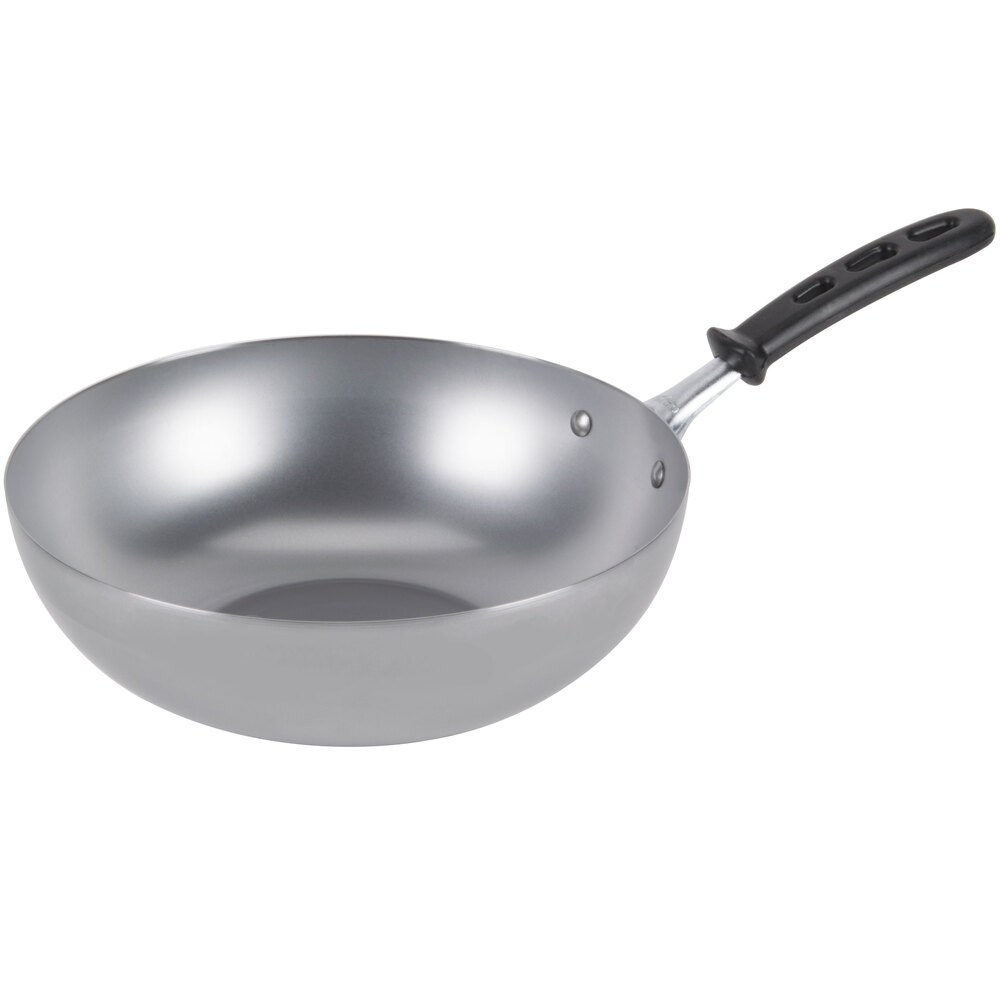 Vollrath 59949 11" Carbon Steel Stir Fry Pan with Silicone Handle