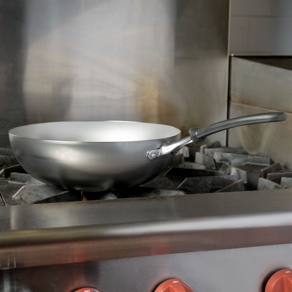 Vollrath 59949 11" Carbon Steel Stir Fry Pan with Silicone Handle