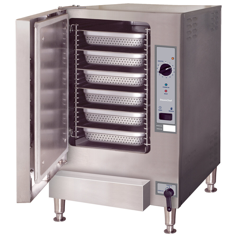 Cleveland 22CGT6.1 SteamChef 6 SST 6 Pan Gas Countertop Steamer