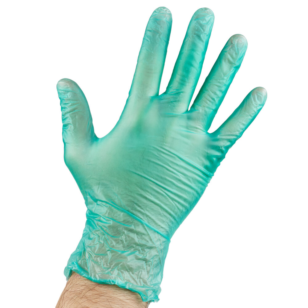General Purpose Disposable Vinyl Glove 6.5 Mil Medium Green