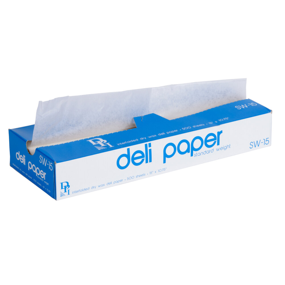 Durable Packaging 15" x 10 3/4" Interfolded Deli Wrap Wax Paper