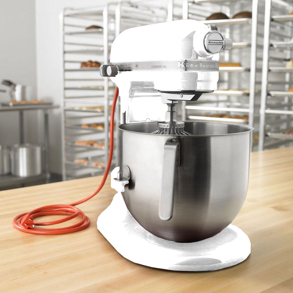 KitchenAid Commercial Mixer KSM8990WH White NSF 8 Qt. Bowl Lift