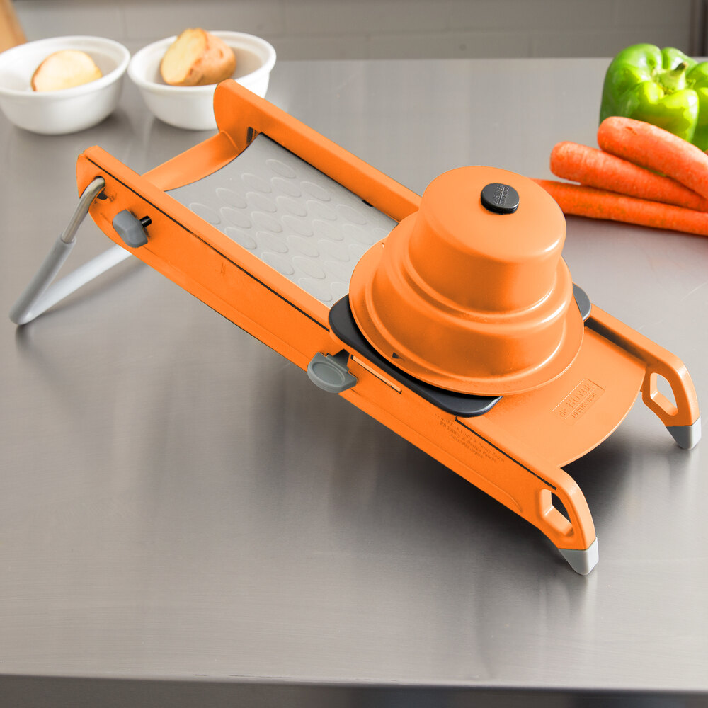 De Buyer 2015O "Swing" Mandoline with Orange Finish and Julienne Blade
