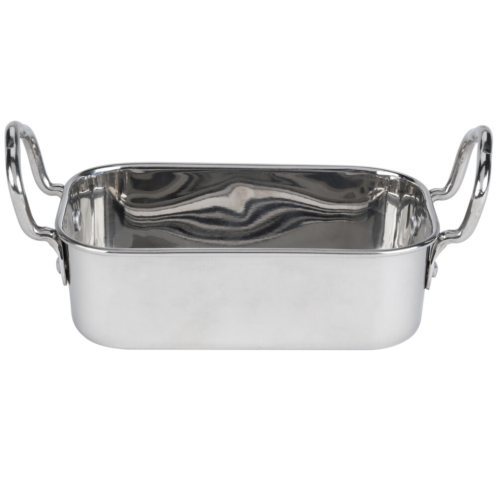 American Metalcraft MRP53 17 oz. Mini Roasting Pan with Handles 5 3/4" x 3 3/4" x 1 3/4"
