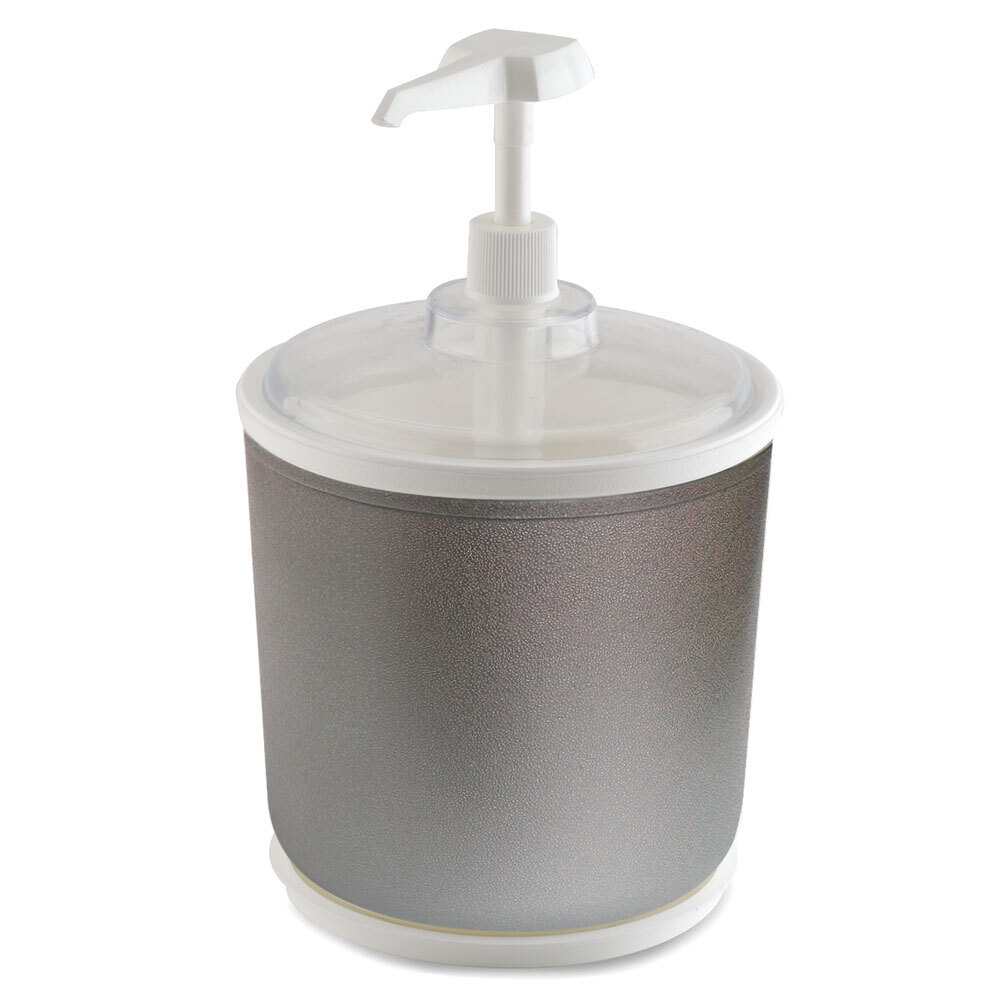 Gray 2 qt. Insulated Condiment Pump Dispenser Kit