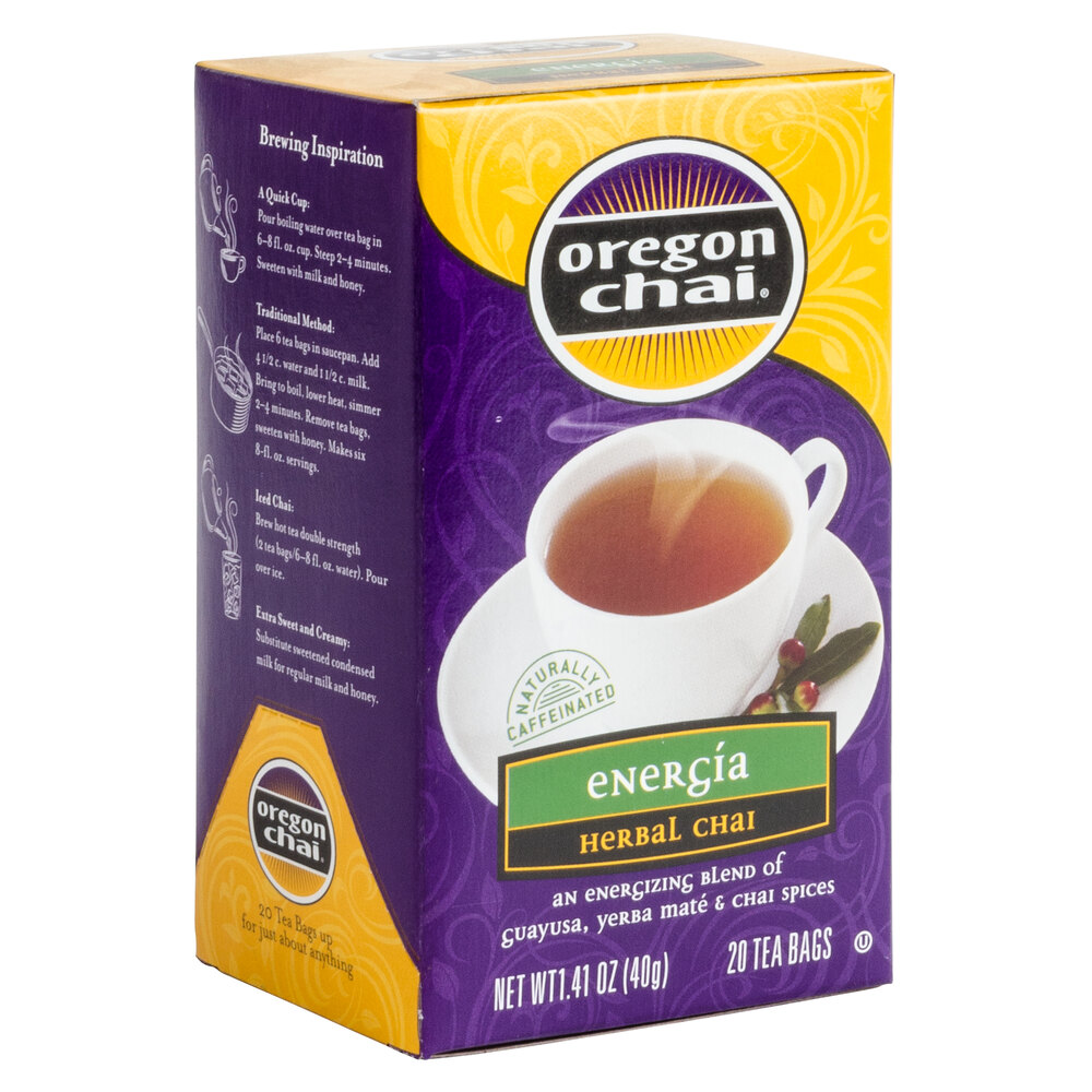 Oregon Chai Energia Herbal Chai Tea Bags 20 / Box
