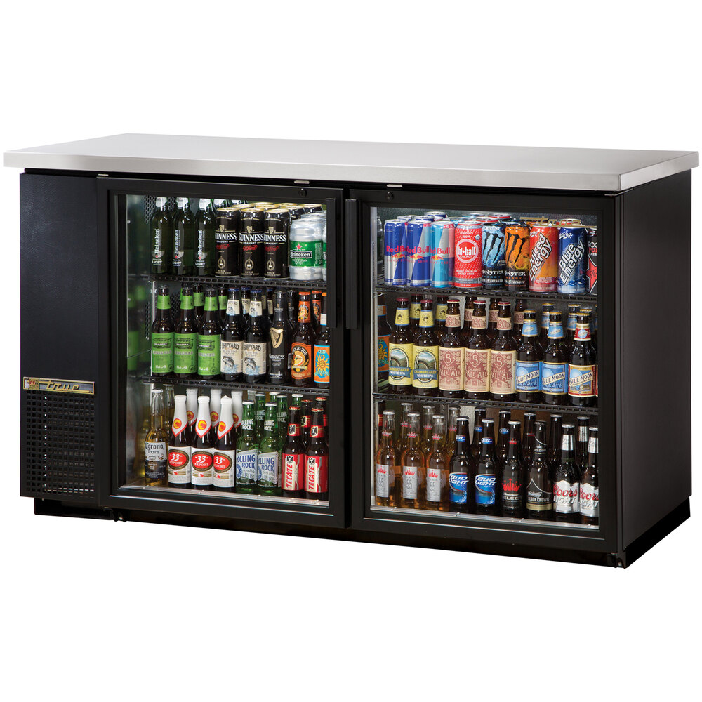 True TBB2460GLD 61" Glass Door Back Bar Refrigerator with LED