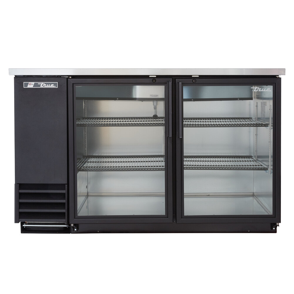 True TBB2GLD 59" Glass Door Back Bar Refrigerator with LED Lighting