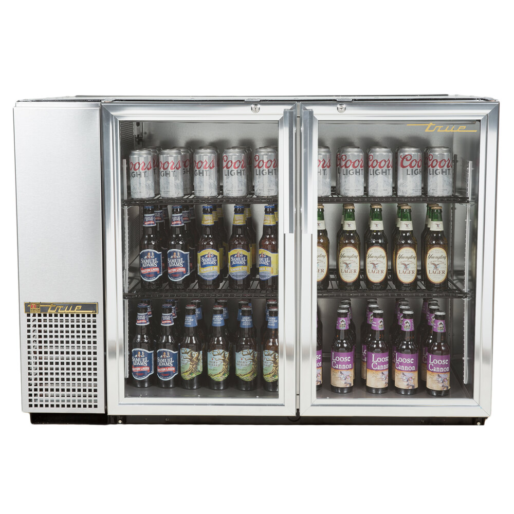 True TBB24GAL48GSLD 48" Stainless Steel Glass Door Back Bar