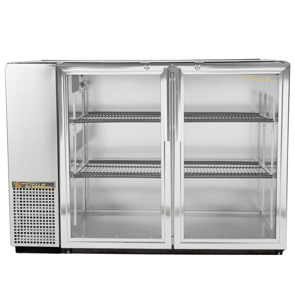 True TBB24GAL48GSLD 48" Stainless Steel Glass Door Back Bar