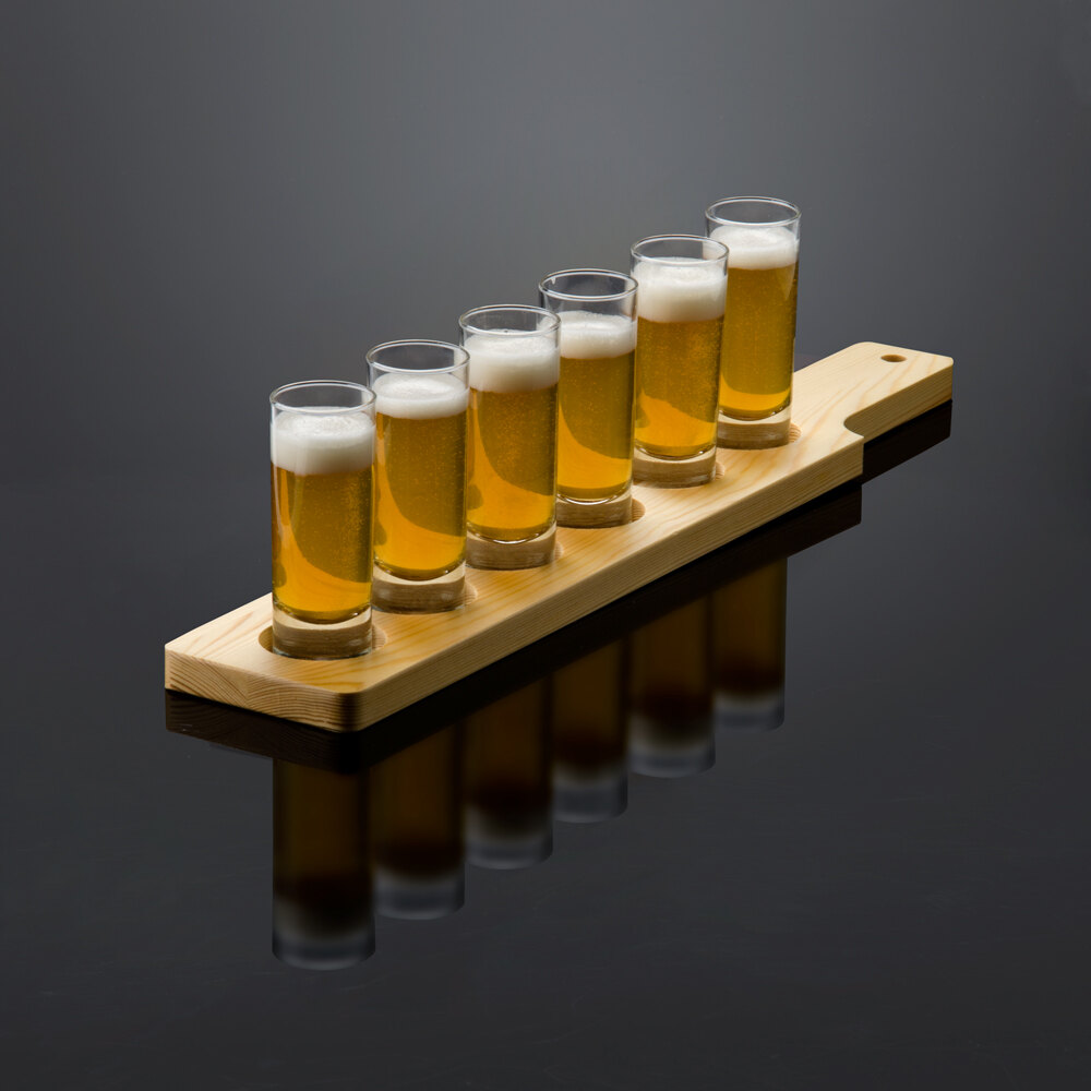 Choice SixHole Natural Finish Wood Beer Flight Sampler Paddle 19 1/2