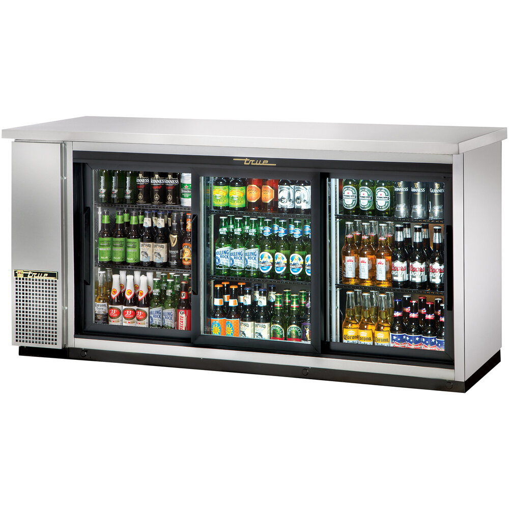 True TBB2472GSDSLD 73" Stainless Steel Sliding Glass Door Back Bar