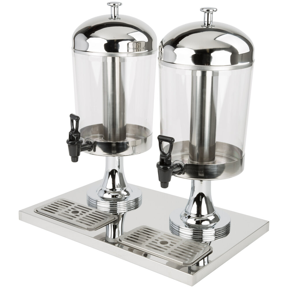 Choice 4.2 Gallon Stainless Steel Double Beverage Dispenser