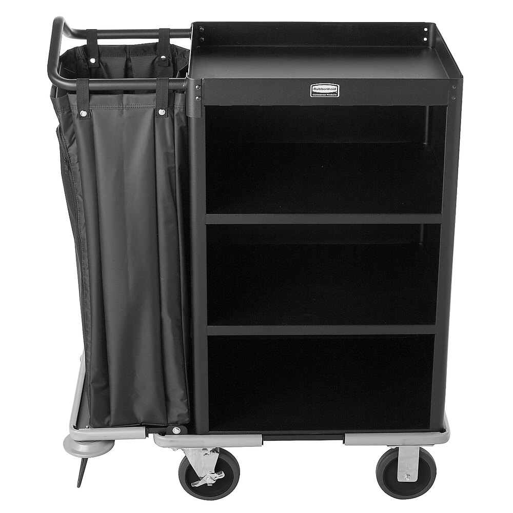 Rubbermaid 9T61 Metal Deluxe Compact Housekeeping Cart (FG9T6100)