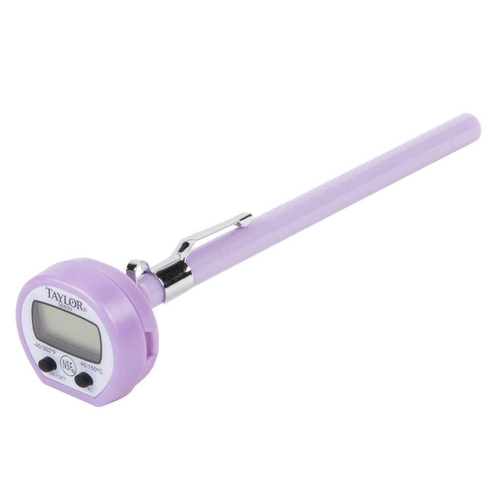 Purple Digital Pocket Thermometer with Sleeve