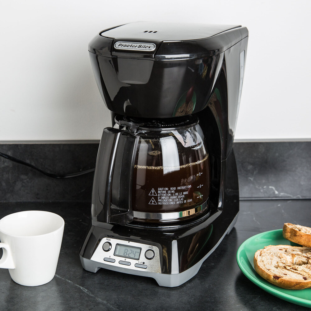 Proctor Silex 43672 Black Programmable 12 Cup Coffee Maker with Auto Shut Off