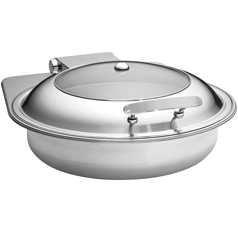 Tablecraft CW40165 4 Qt. Round Stainless Steel Induction Chafer with