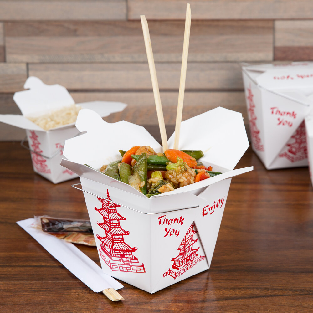 FoldPak 26WHPAGODM 26 oz. Pagoda Chinese / Asian Paper TakeOut