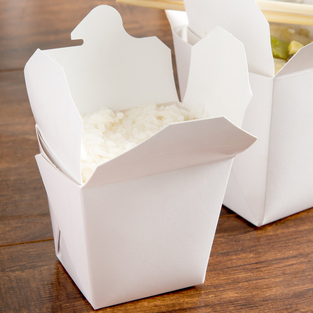 FoldPak 08MWWHITEM 8 oz. White Microwavable Paper TakeOut Container