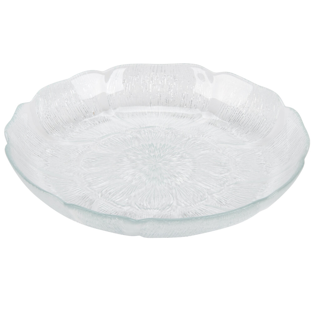 Cardinal Arcoroc 48728 15 oz. Fleur Glass Soup / Deep Salad Plate
