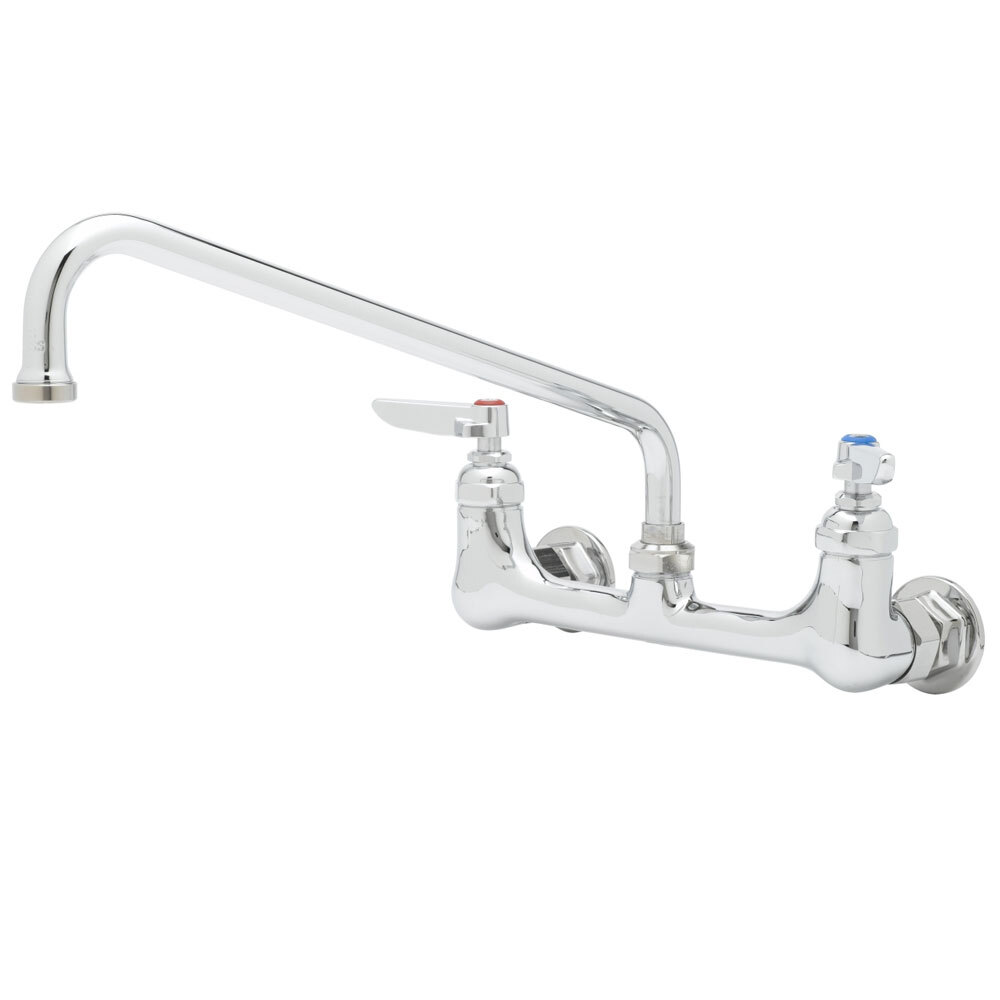 T&S B2429CR Wall Mount Faucet with 8" Centers, 10" Swing Nozzle, and