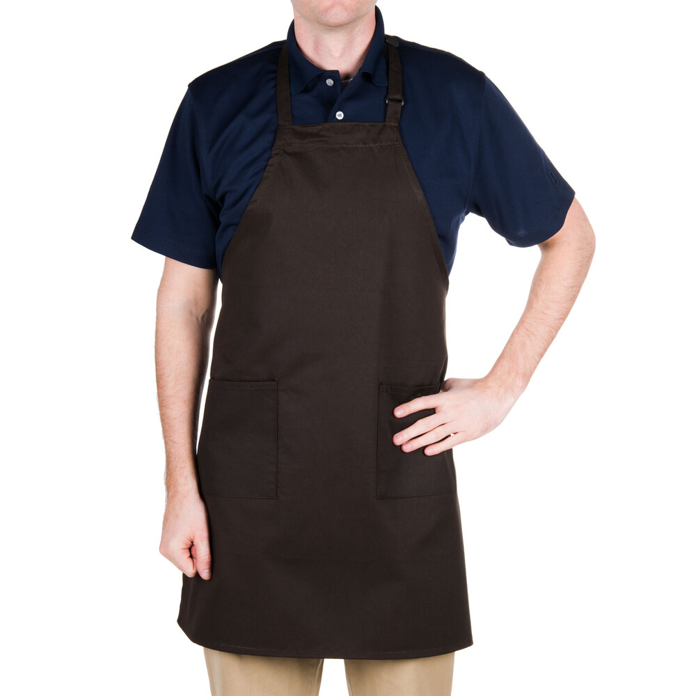 Choice Brown Full Length Bib Apron with Adjustable Neck with Pockets