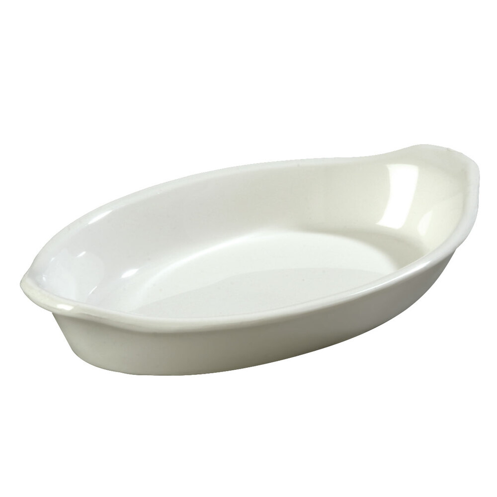 Carlisle 740002 White 12 oz. Polycarbonate Oval Casserole Dish 24/Case