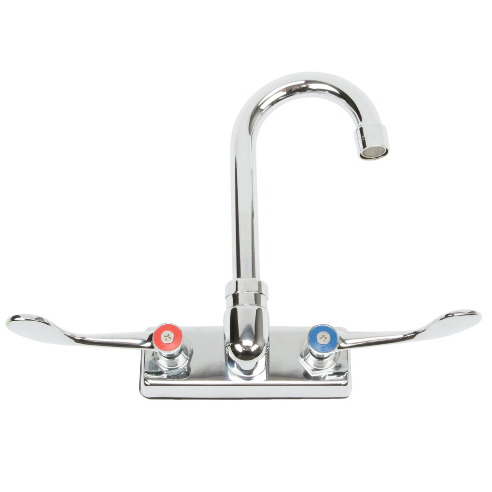 Regency Wall Mount Faucet with 4" Centers, 8" Gooseneck, and 4" Wrist
