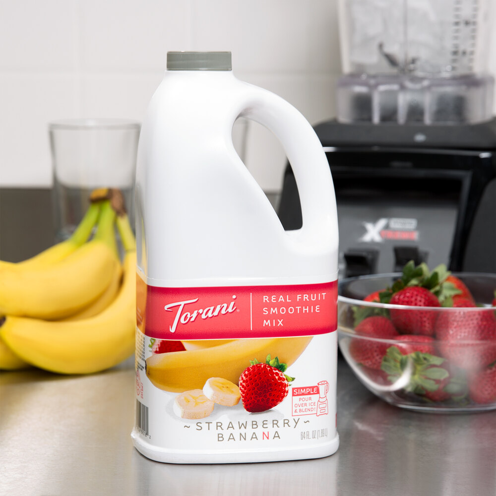Torani 64 oz. Strawberry Banana Fruit Smoothie Mix