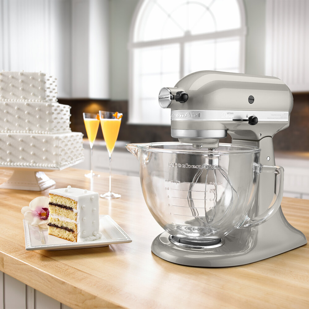 KitchenAid KSM155GBSR Sugar Pearl Silver Premium Metallic Series 5 Qt