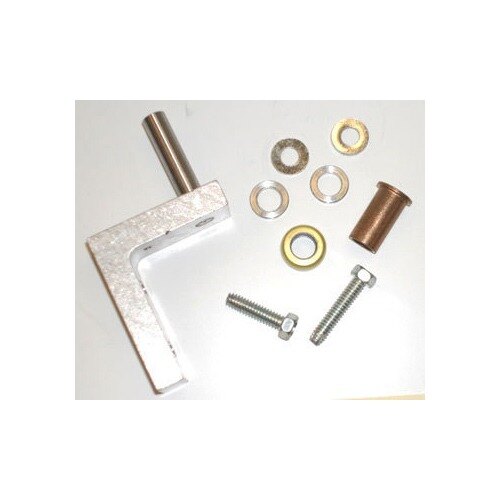 A metal piece with nuts and bolts for a True 870810 bottom door hinge.