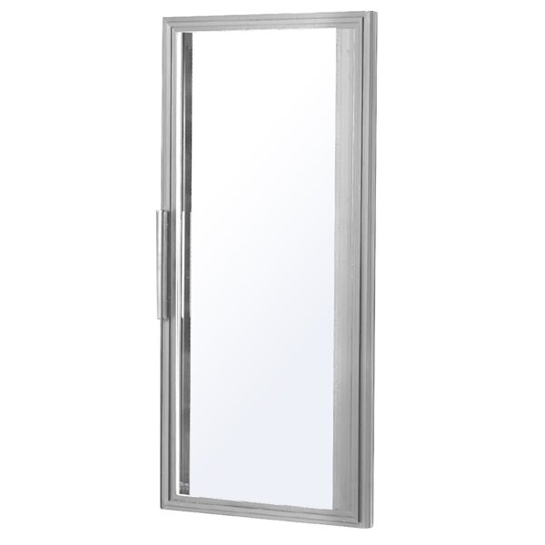 A True stainless steel right hinged door assembly with glass.