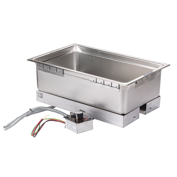 A Hatco full-sized rectangular built-in dry heated well with wires.