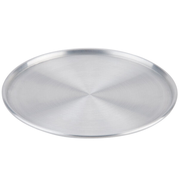 An American Metalcraft stainless steel cover for a round stacking dough pan.