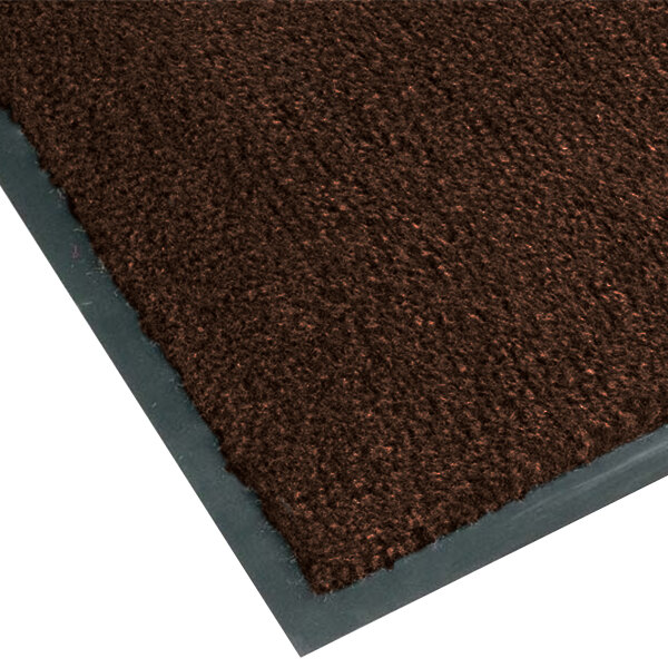 A brown carpet entrance floor mat with a gray border.