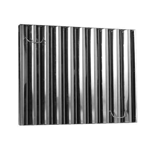 A frameless stainless steel hood filter panel.