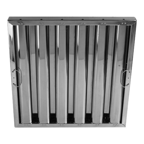 A stainless steel rectangular vent with four bars.