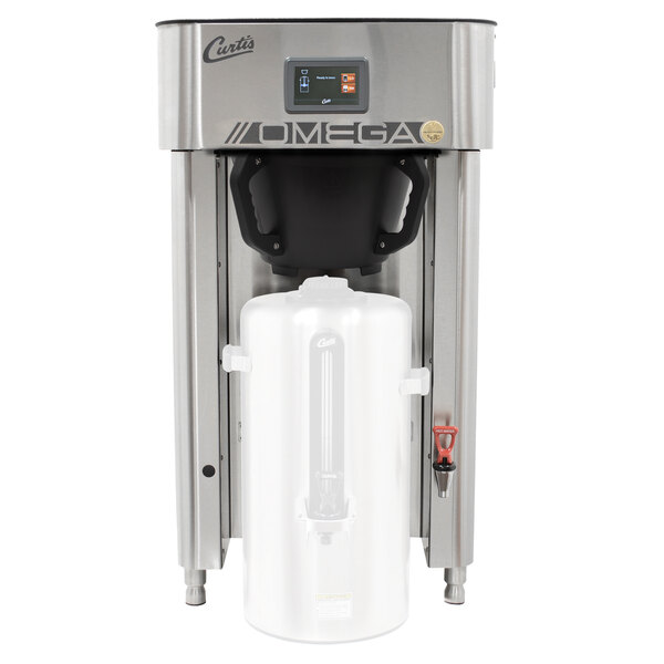 A Curtis Omega 3 Gallon Coffee Brewing System with a black and white water container.